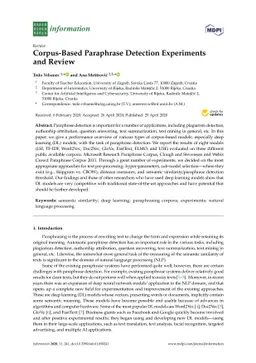 Corpus-Based Paraphrase Detection Experiments and Review