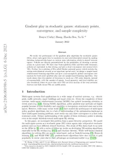 Gradient play in stochastic games: stationary points, convergence, and
  sample complexity