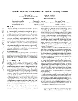 Toward a Secure Crowdsourced Location Tracking System
