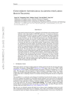Concurrent Adversarial Learning for Large-Batch Training