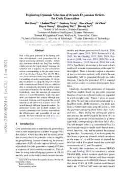 Exploring Dynamic Selection of Branch Expansion Orders for Code
  Generation