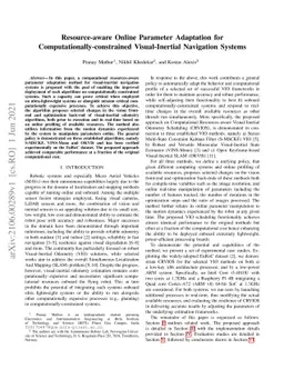 Resource-aware Online Parameter Adaptation for
  Computationally-constrained Visual-Inertial Navigation Systems