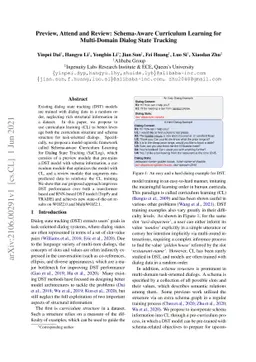 Preview, Attend and Review: Schema-Aware Curriculum Learning for
  Multi-Domain Dialog State Tracking