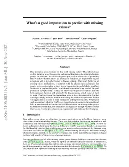 What's a good imputation to predict with missing values?