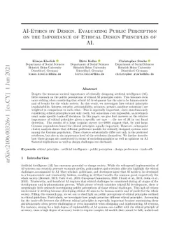 AI-Ethics by Design. Evaluating Public Perception on the Importance of
  Ethical Design Principles of AI