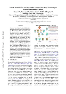 Search from History and Reason for Future: Two-stage Reasoning on
  Temporal Knowledge Graphs