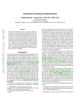 Distribution Matching for Rationalization