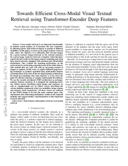 Towards Efficient Cross-Modal Visual Textual Retrieval using
  Transformer-Encoder Deep Features