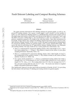 Fault-Tolerant Labeling and Compact Routing Schemes