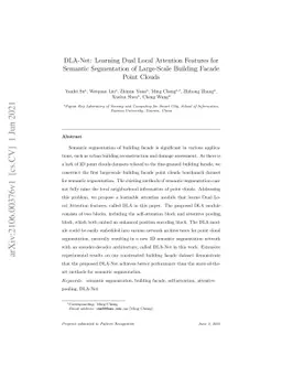 DLA-Net: Learning Dual Local Attention Features for Semantic
  Segmentation of Large-Scale Building Facade Point Clouds