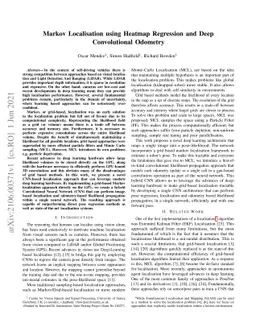 Markov Localisation using Heatmap Regression and Deep Convolutional
  Odometry