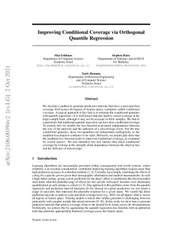 Improving Conditional Coverage via Orthogonal Quantile Regression