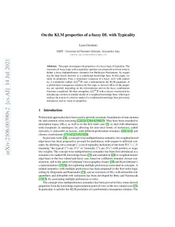 On the KLM properties of a fuzzy DL with Typicality