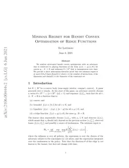 Minimax Regret for Bandit Convex Optimisation of Ridge Functions