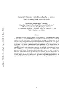 Sample Selection with Uncertainty of Losses for Learning with Noisy
  Labels