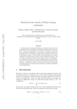 Statistical tests based on Rényi entropy estimation
