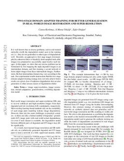 Two-stage domain adapted training for better generalization in
  real-world image restoration and super-resolution