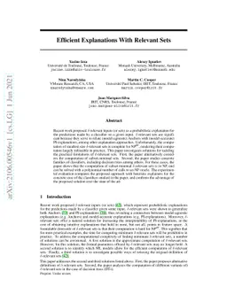 Efficient Explanations With Relevant Sets