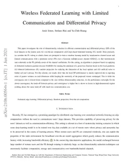 Wireless Federated Learning with Limited Communication and Differential
  Privacy
