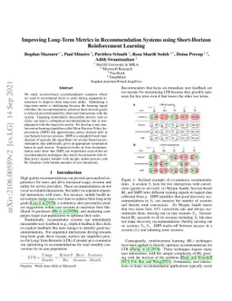 Improving Long-Term Metrics in Recommendation Systems using
  Short-Horizon Reinforcement Learning