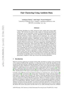 Fair Clustering Using Antidote Data