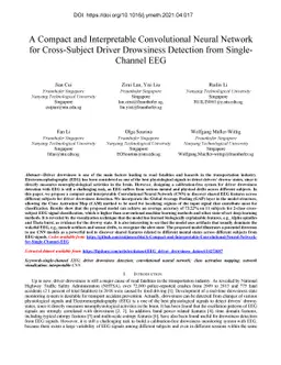 A Compact and Interpretable Convolutional Neural Network for
  Cross-Subject Driver Drowsiness Detection from Single-Channel EEG