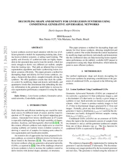 Decoupling Shape and Density for Liver Lesion Synthesis Using
  Conditional Generative Adversarial Networks