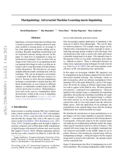 Markpainting: Adversarial Machine Learning meets Inpainting