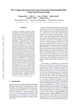 VILA: Improving Structured Content Extraction from Scientific PDFs Using
  Visual Layout Groups