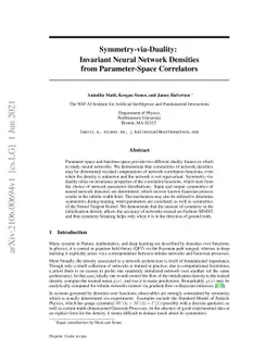 Symmetry-via-Duality: Invariant Neural Network Densities from
  Parameter-Space Correlators