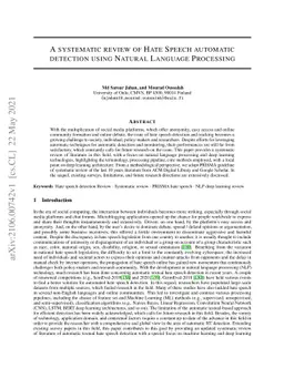 A systematic review of Hate Speech automatic detection using Natural
  Language Processing