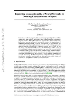 Improving Compositionality of Neural Networks by Decoding
  Representations to Inputs