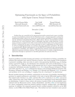 Optimizing Functionals on the Space of Probabilities with Input Convex
  Neural Networks