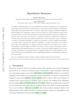 Algorithmic Insurance