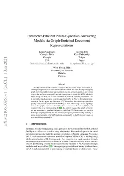 Parameter-Efficient Neural Question Answering Models via Graph-Enriched
  Document Representations