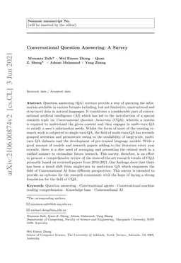 Conversational Question Answering: A Survey