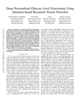 Deep Personalized Glucose Level Forecasting Using Attention-based
  Recurrent Neural Networks