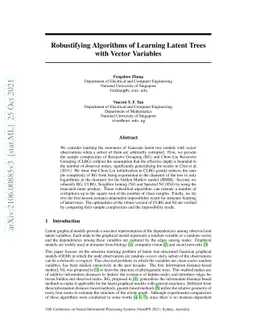 Robustifying Algorithms of Learning Latent Trees with Vector Variables
