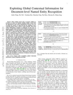 Exploiting Global Contextual Information for Document-level Named Entity
  Recognition