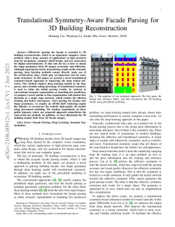 Translational Symmetry-Aware Facade Parsing for 3D Building
  Reconstruction