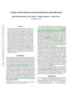 JUMBO: Scalable Multi-task Bayesian Optimization using Offline Data