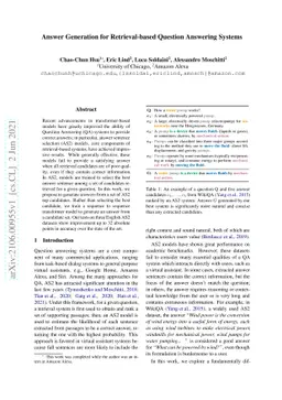 Answer Generation for Retrieval-based Question Answering Systems
