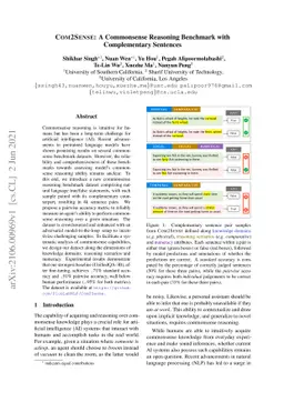 COM2SENSE: A Commonsense Reasoning Benchmark with Complementary
  Sentences