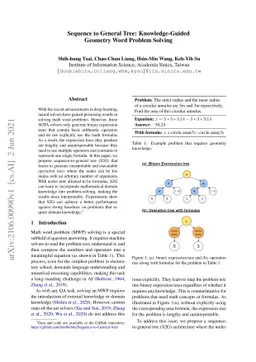 Sequence to General Tree: Knowledge-Guided Geometry Word Problem Solving