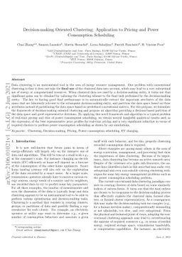 Decision-making Oriented Clustering: Application to Pricing and Power
  Consumption Scheduling