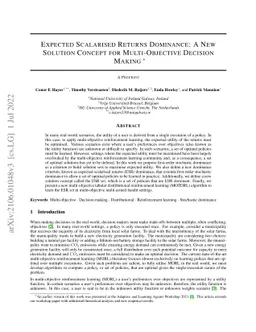 Expected Scalarised Returns Dominance: A New Solution Concept for
  Multi-Objective Decision Making