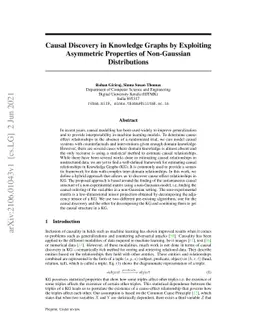 Causal Discovery in Knowledge Graphs by Exploiting Asymmetric Properties
  of Non-Gaussian Distributions