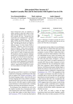 John praised Mary because he? Implicit Causality Bias and Its
  Interaction with Explicit Cues in LMs