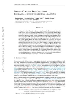 Online Coreset Selection for Rehearsal-based Continual Learning