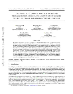 Learning to schedule job-shop problems: Representation and policy
  learning using graph neural network and reinforcement learning